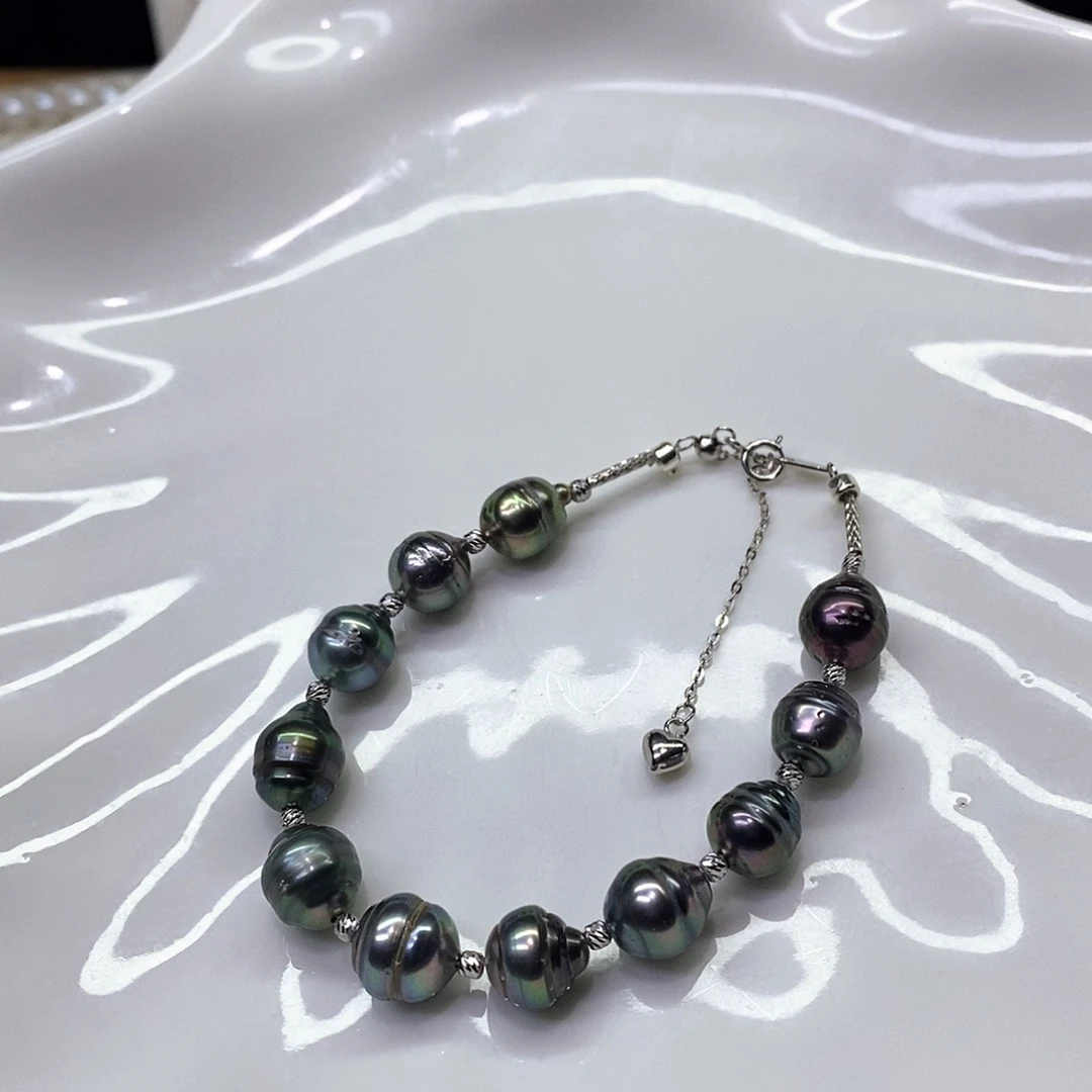 手绳银S925镶嵌海水珍珠