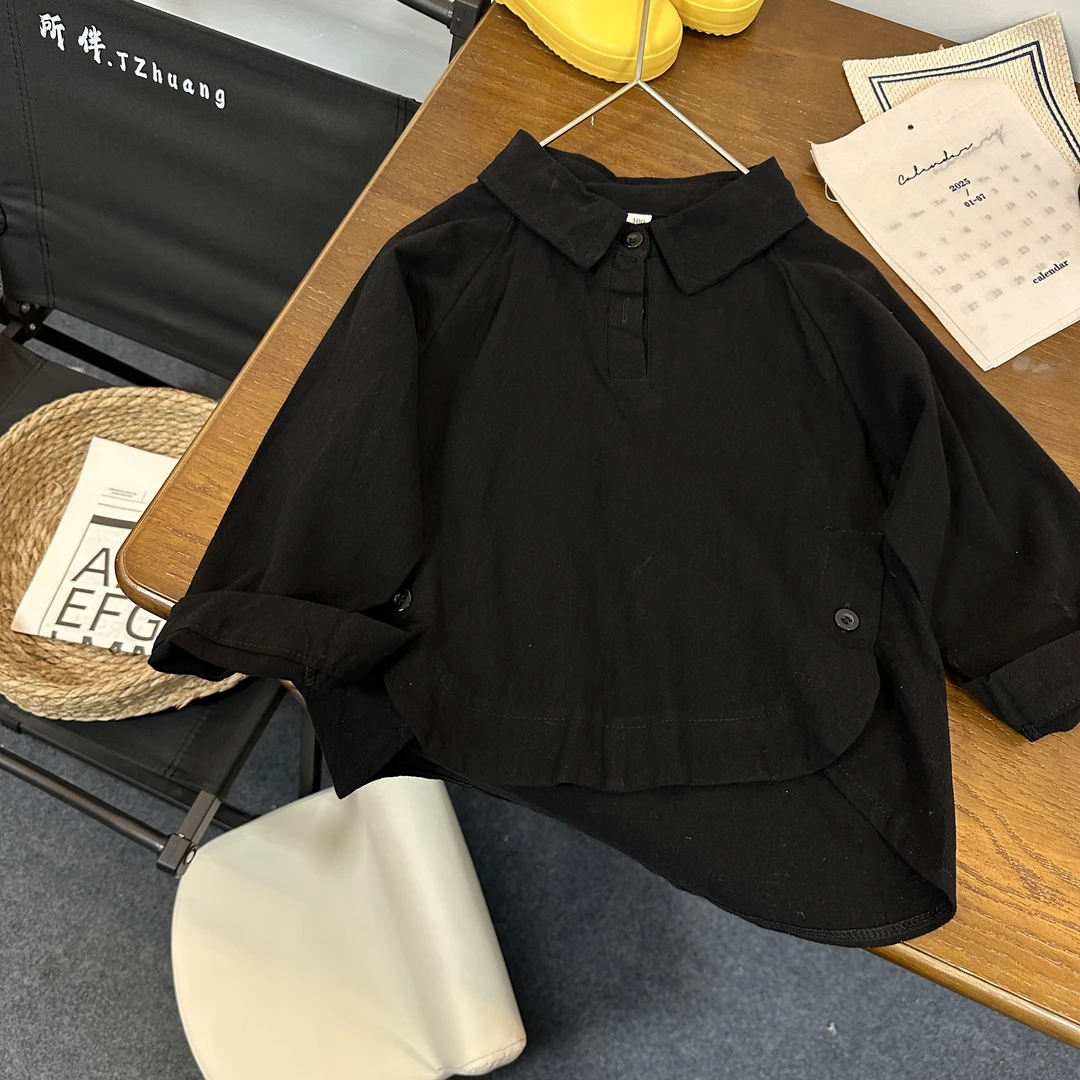 3049春款休闲时尚韩系百搭洋气男女童衬衫