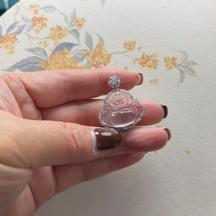 石英质玉银S925镶嵌颈饰