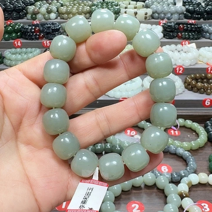 未镶嵌手链和田玉新疆且末蓝青花老型卡14