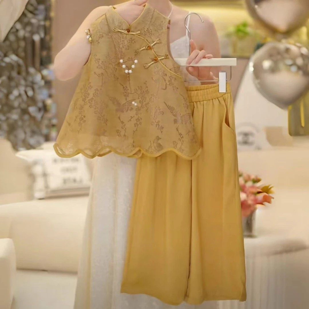 女童汉服套装夏季2025新款洋气儿童古风连衣裙女孩新中式国风套装