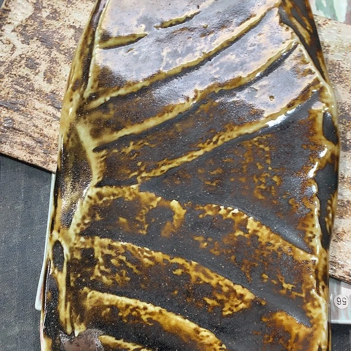 碗明*浪鬼釉绘柴烧 长盘