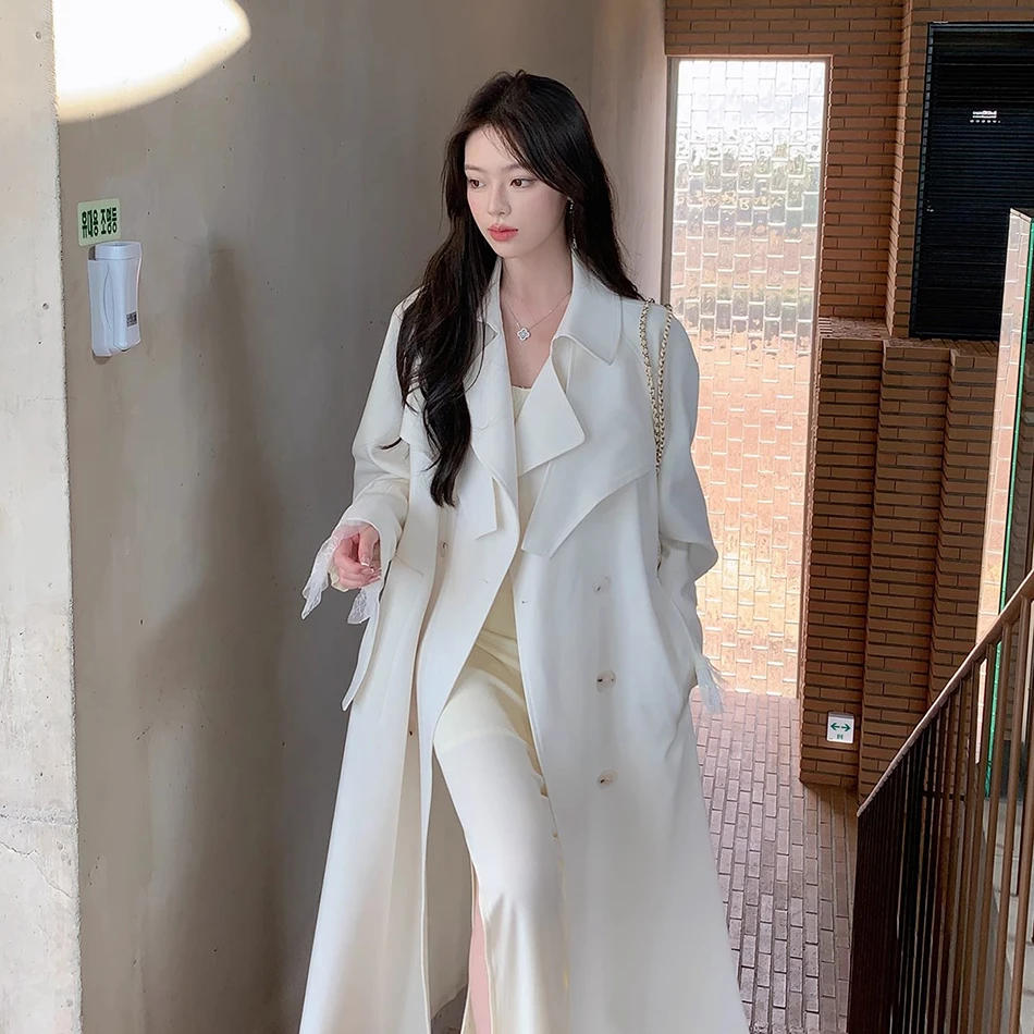 2025春秋中长款慵懒名媛风英伦风衣女炸街小个子法式西装外套潮