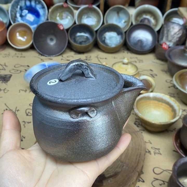陶杯子全手工柴烧裸烧宝瓶