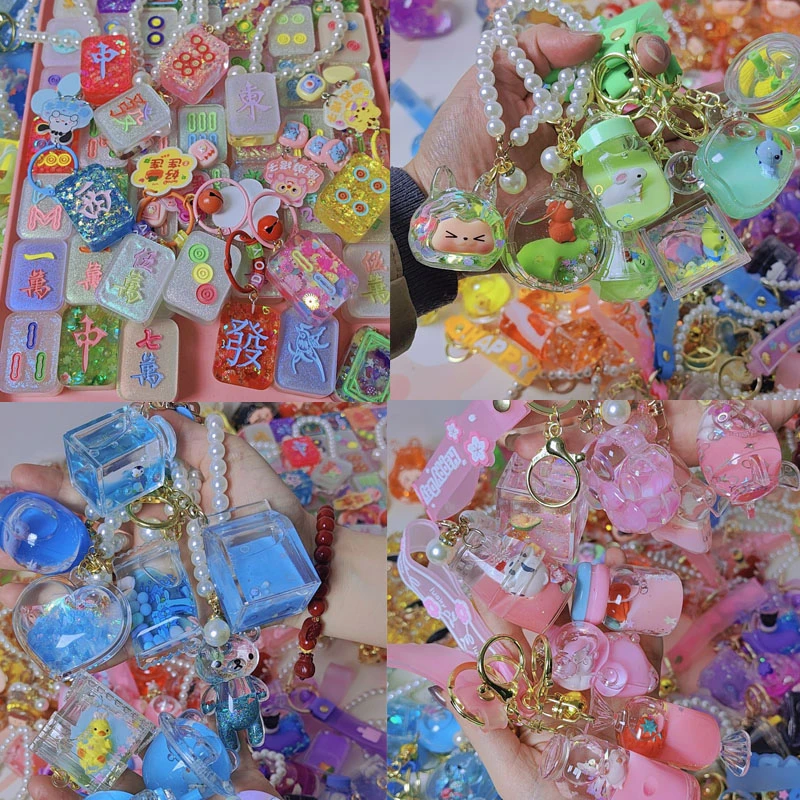 【精品流沙】入油漂浮流沙钥匙扣书包挂件精致女可爱儿童汽车钥匙链