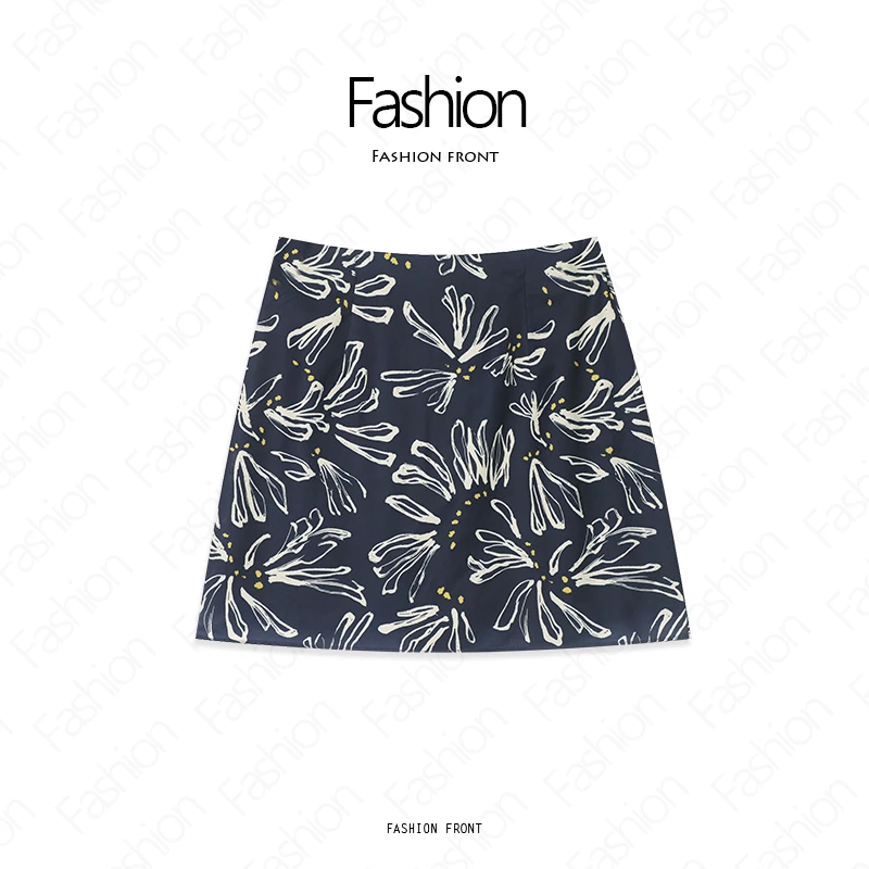 （田园风光）碎花短裙极简风半身裙复古薄款显瘦百搭时尚KI-1403