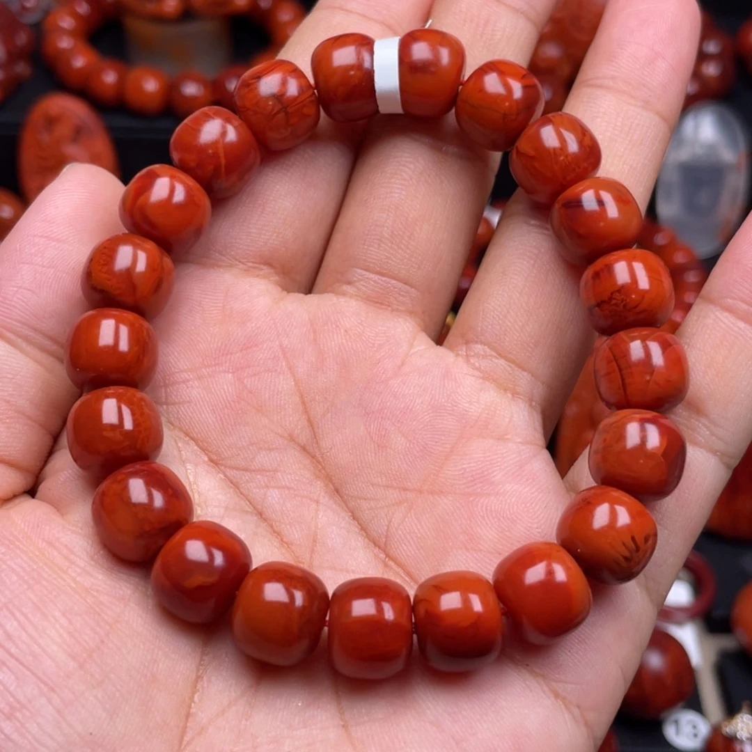 南红玛瑙珠宝奇石未镶嵌单圈11mm