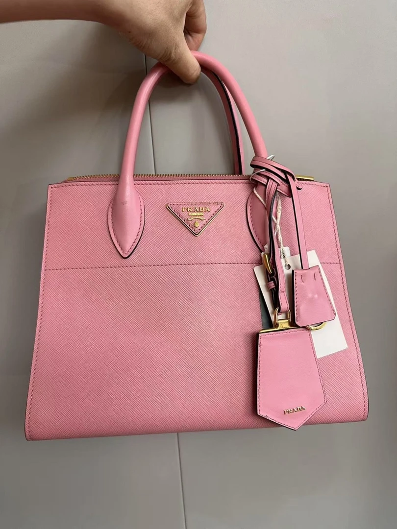 95新 Prada/普拉达  粉色手提包 1377 8604