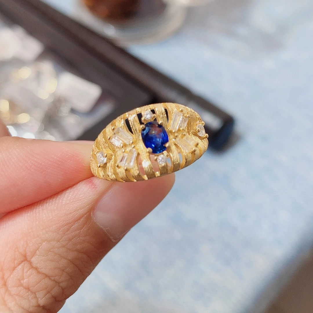 戒指戒指银S925镶嵌蓝宝石