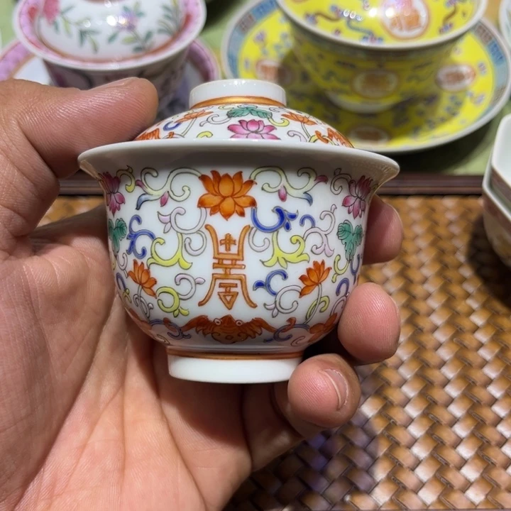 纯手绘精品盖碗杯