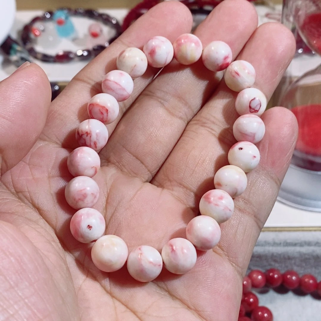 天然辰砂原石手串