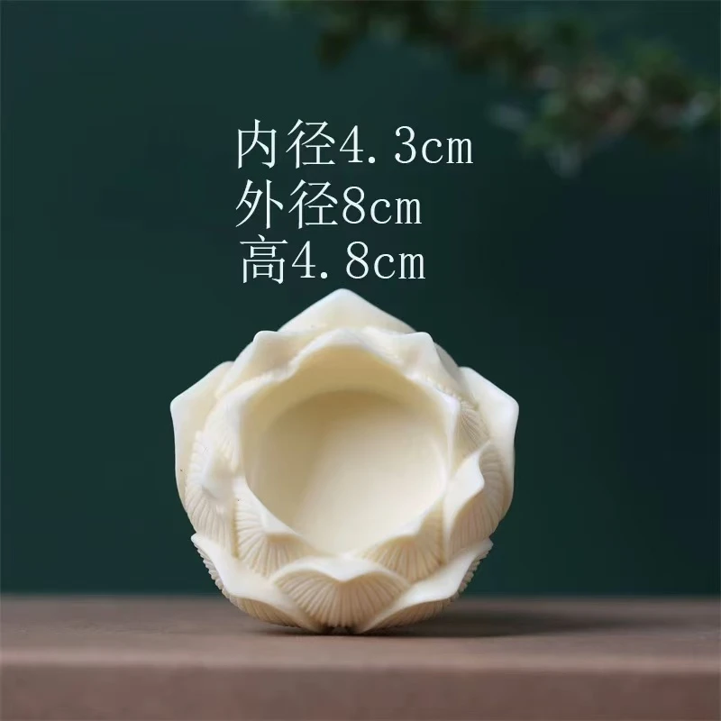 象牙白果莲花像插摆件409