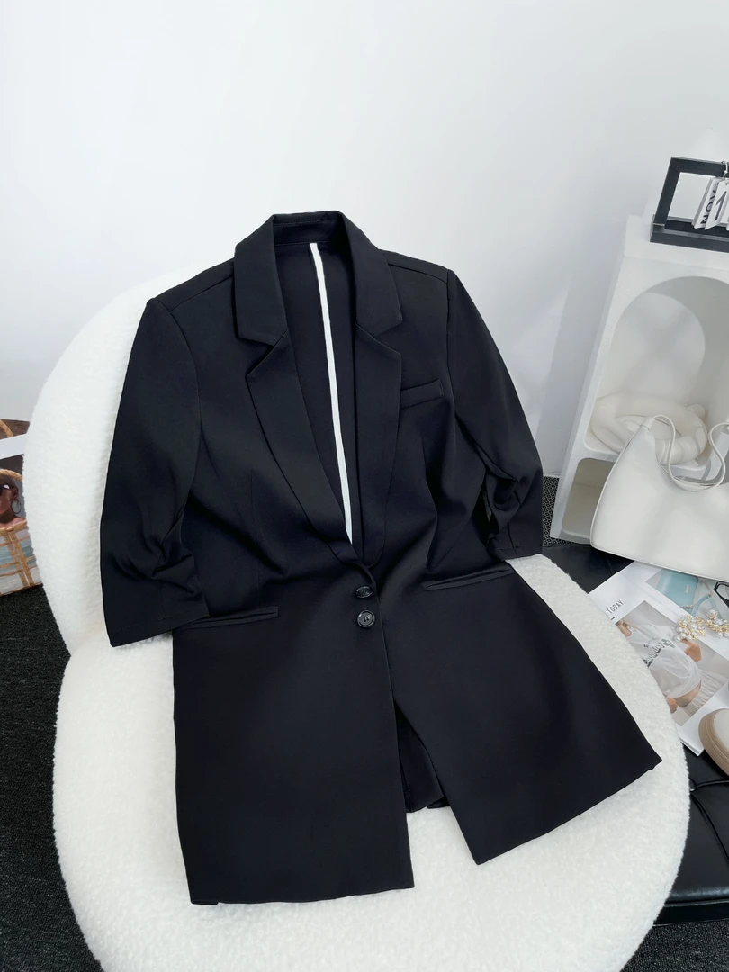 【静姐宠粉】设计款中长款韩版时尚百搭显瘦西装气质女款2030