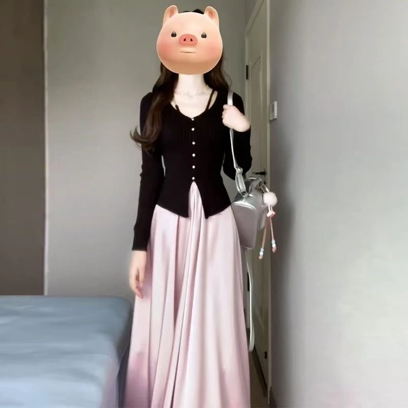 【清货】【初恋风】高个子法式收腰显瘦假吊带针织开衫