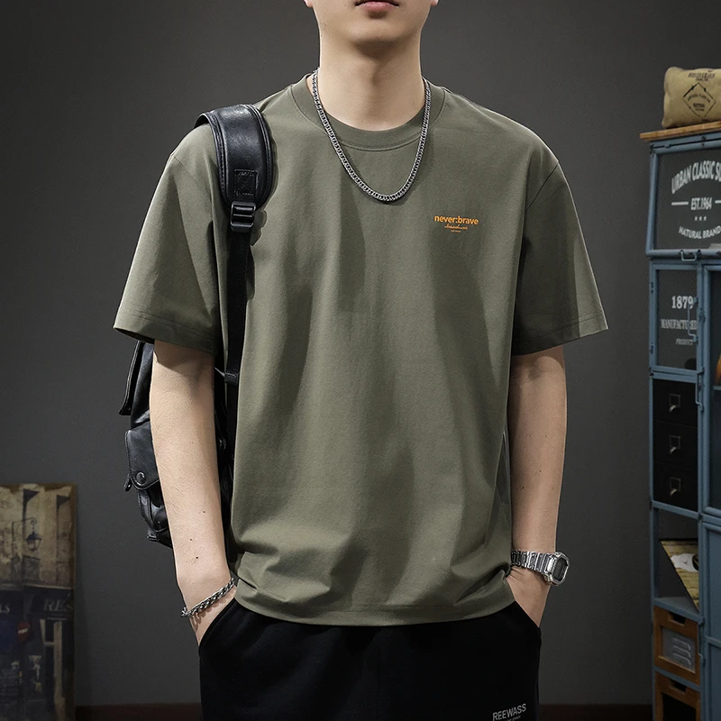 aoyu/遨宇2025新款重磅短袖t恤男宽松大码潮牌ins夏季薄款美式T恤