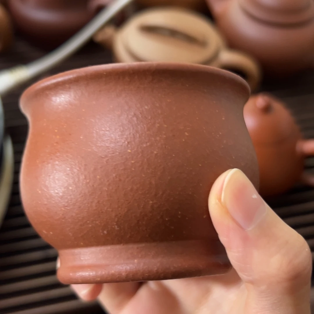 茶壶紫砂红将破主人杯100