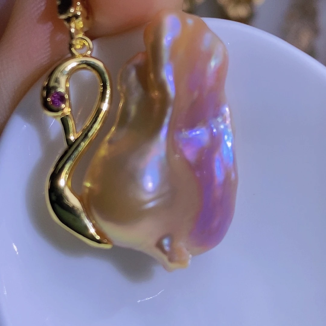 银S925镶嵌淡水珍珠淡水珍珠