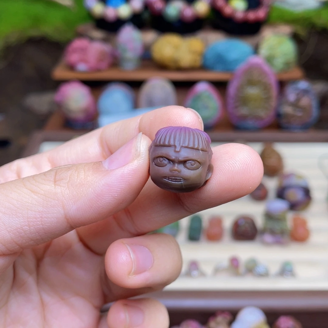 玛瑙/玉髓未镶嵌珠宝半成品潇****）盐源玛瑙哪吒手机挂