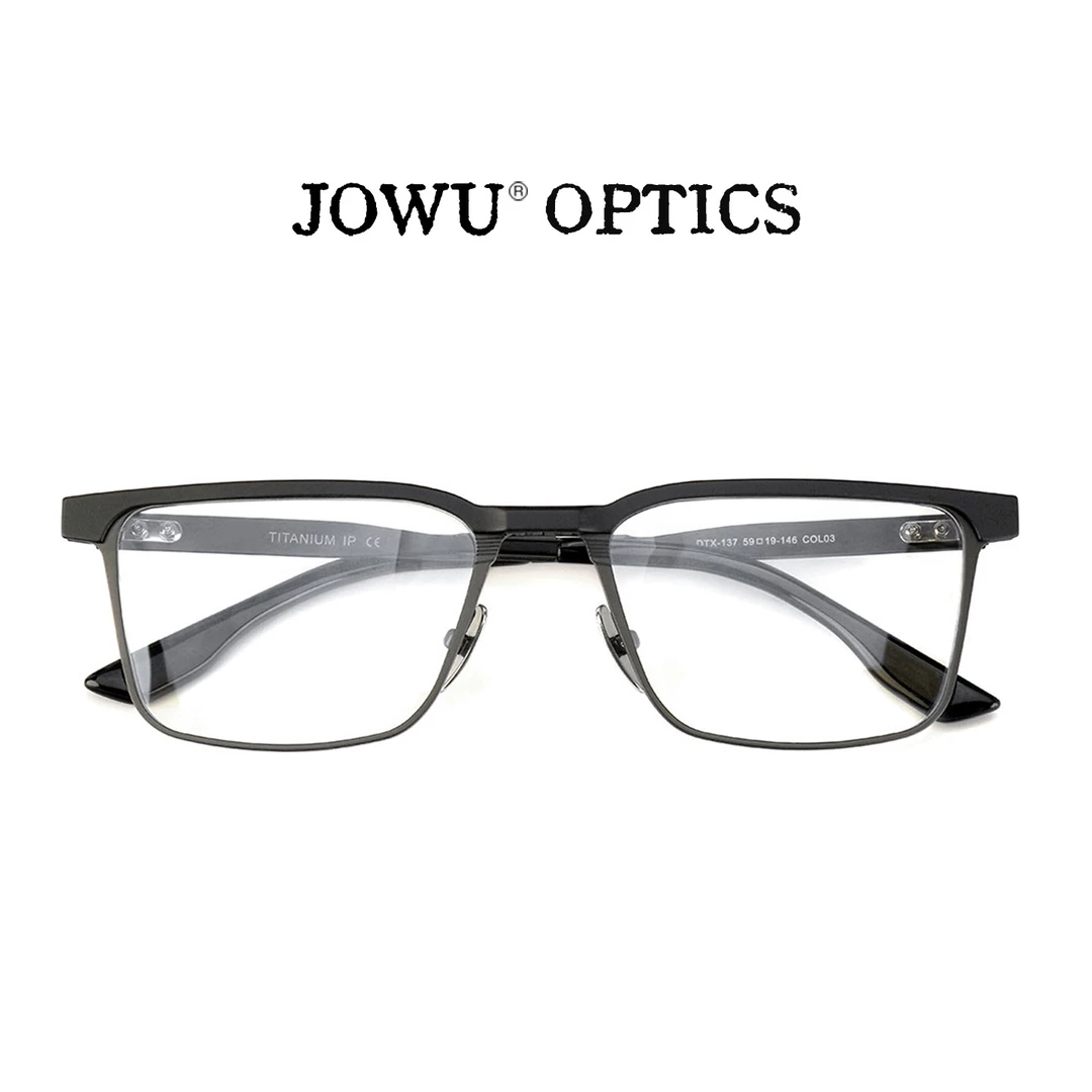 玖吾暴徒DTX137男款纯钛钛镜眉框方框镜框复古素颜适合超轻眼镜商品图