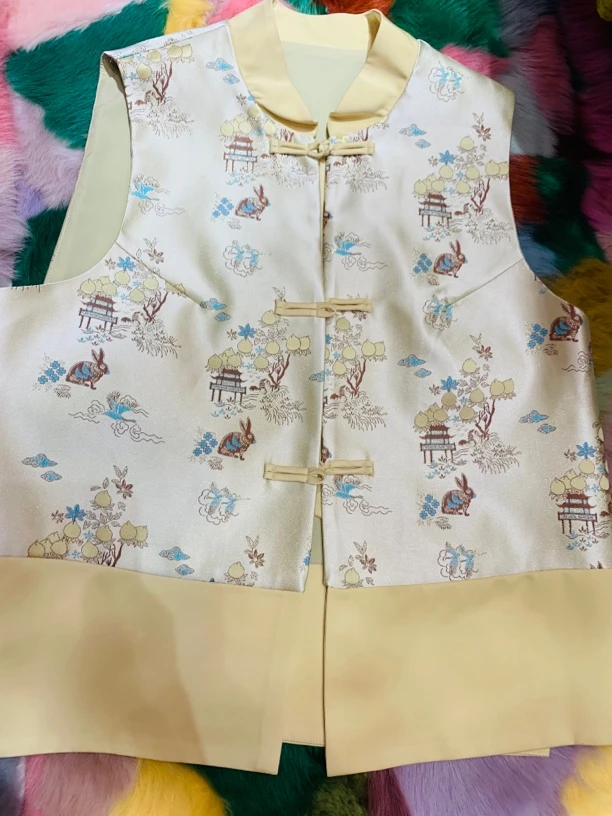 传统中国风女马甲马夹中国风套装绣花秋冬提花上衣双面服装