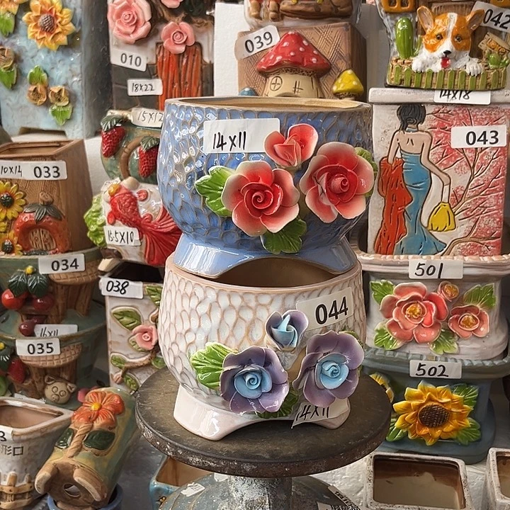 粗陶材质多肉花盆