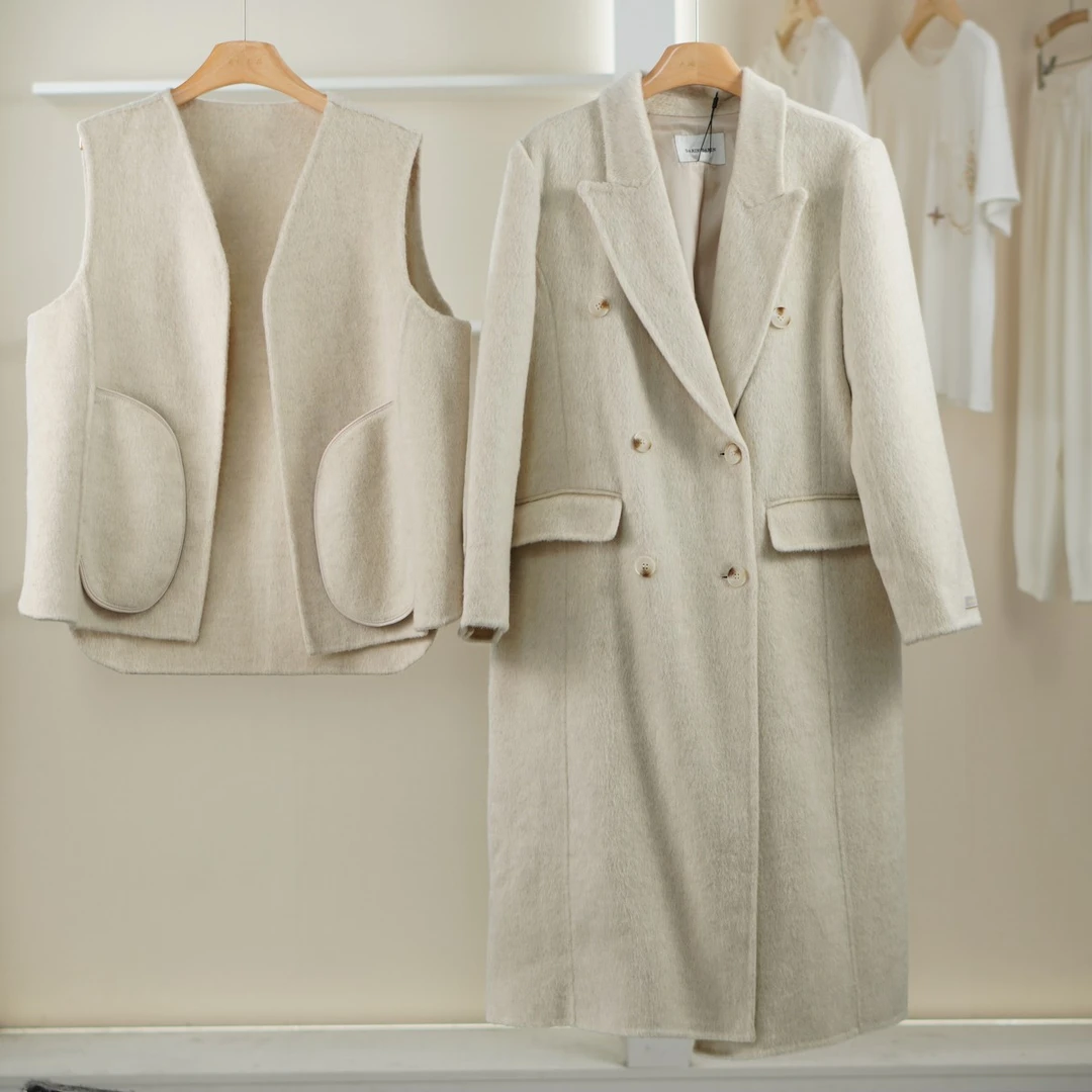 麦迪尚品【达】51213246 气质背心大衣两件套秋冬女装专柜撤柜