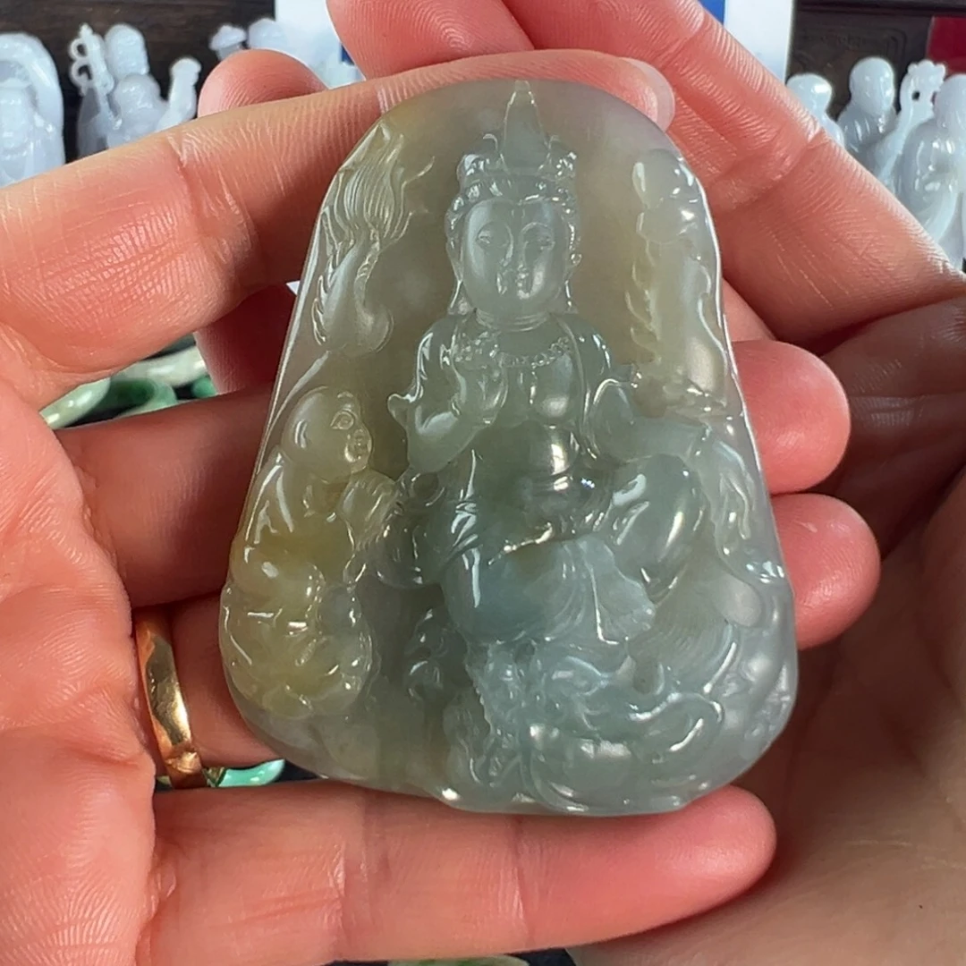 翡翠未镶嵌颈饰天然翡翠挂件