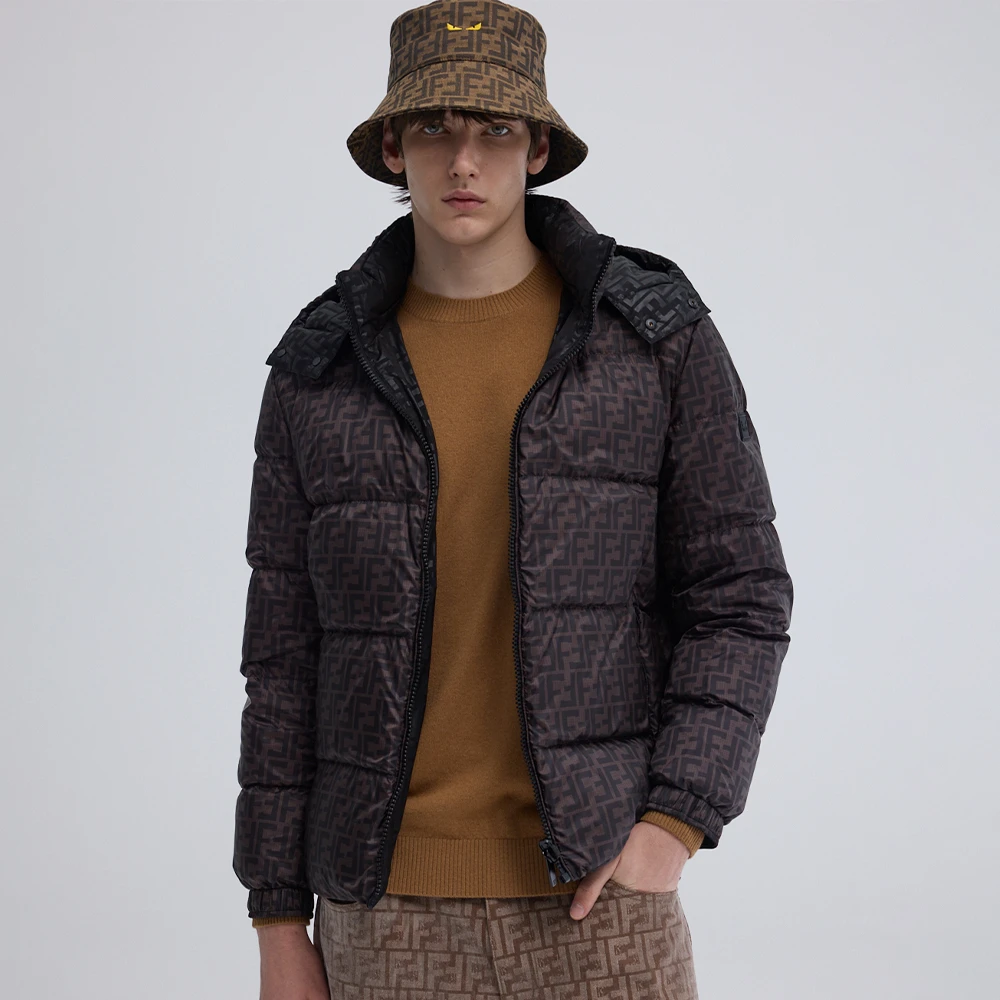 FENDILOR小怪兽两面穿搭宽松羽绒服男士冬季经典 F437L373903B