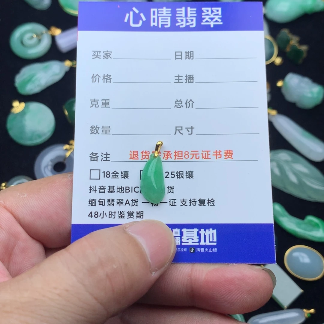 D***.翡翠18K金镶嵌颈饰