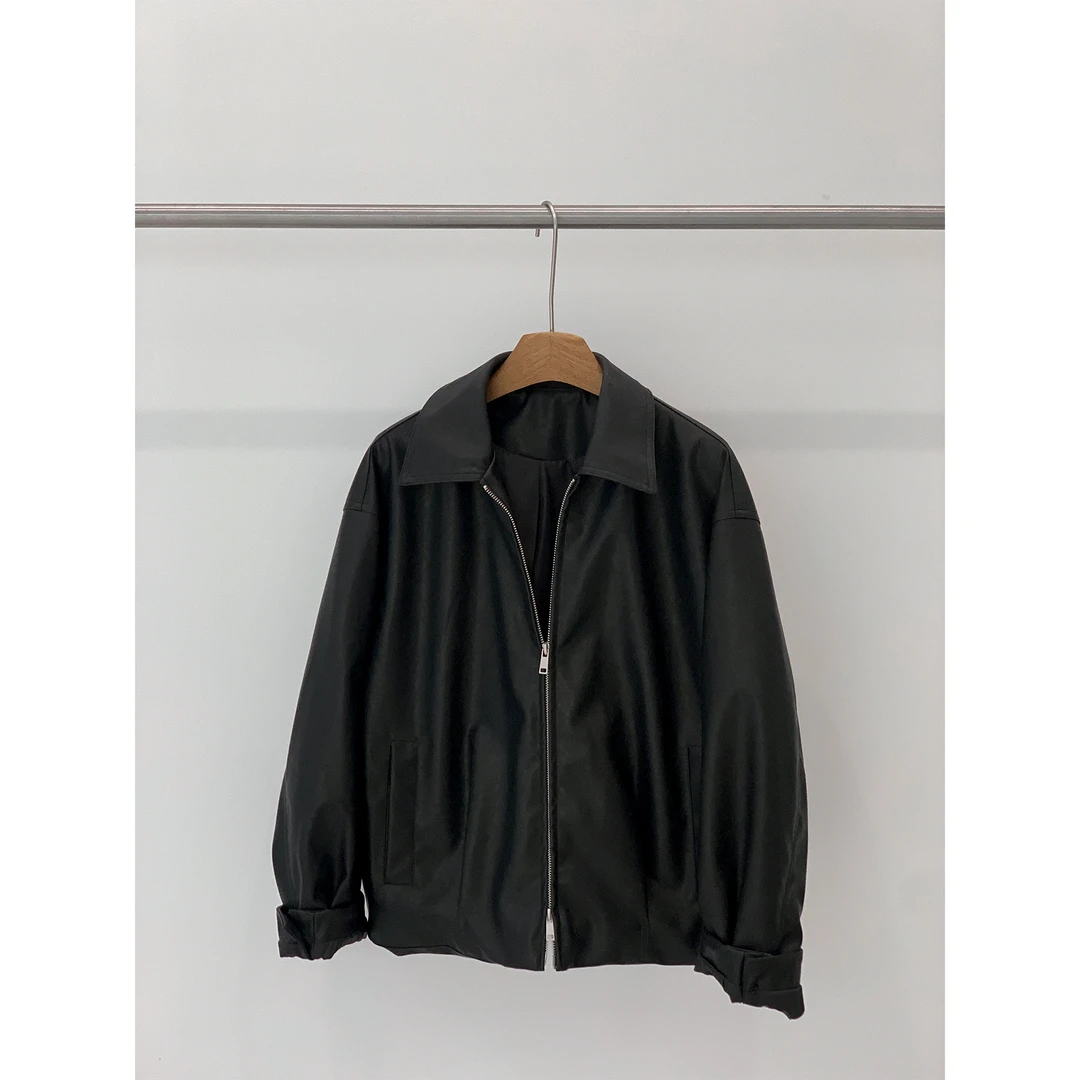 zhukele 拉链短款皮衣  休闲百搭时尚宽松