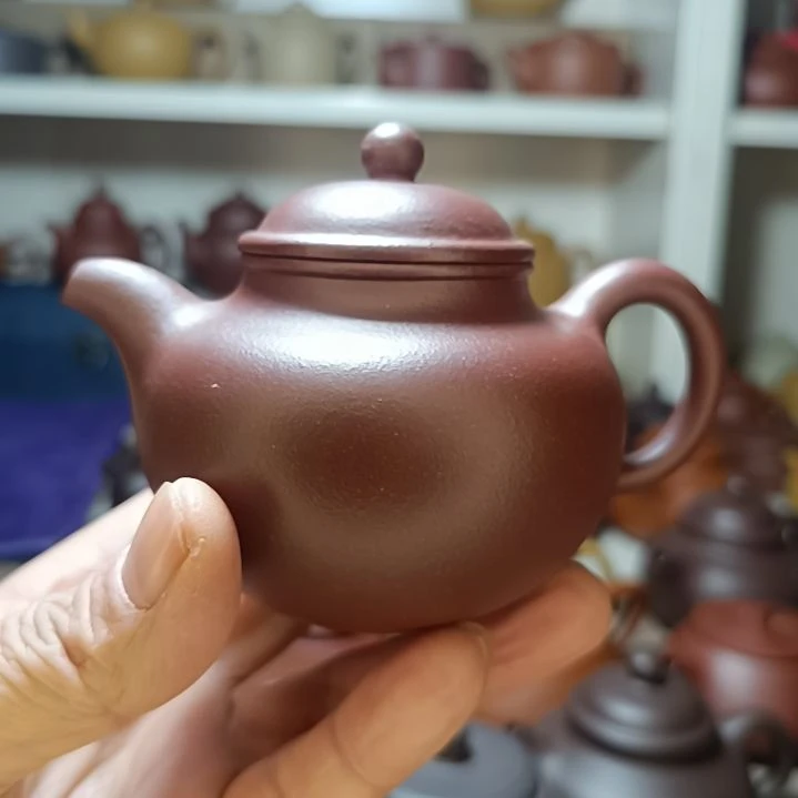 紫砂茶壶原矿紫茄泥莲子内推260cc半手工