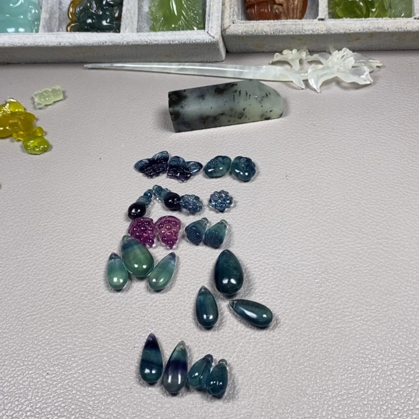 【闪购商品】萤石挂件耳饰耳环项链未镶嵌小*