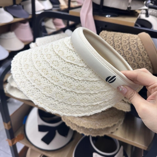 千金风蕾丝发夹空顶帽～夏季帽子沙滩帽旅游百搭女