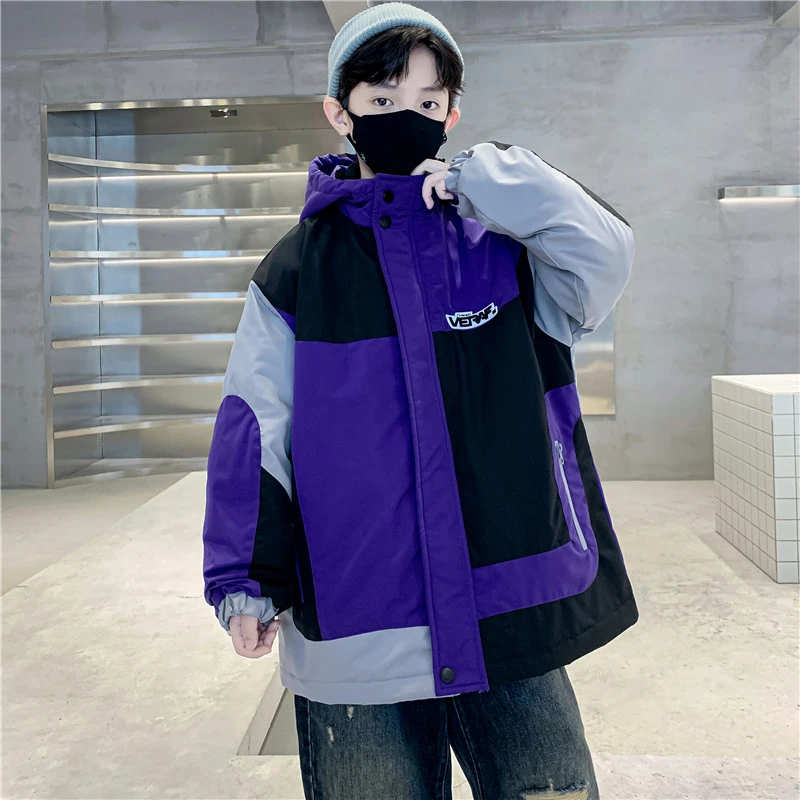 儿童冲锋衣三合一可拆卸防风防水2025新款中大男童秋冬装加棉外套