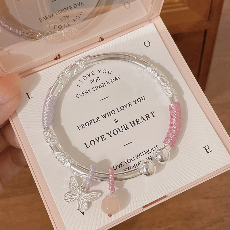 足银手镯 繁花似锦999银手镯实心纯银镯子女友七夕520礼物