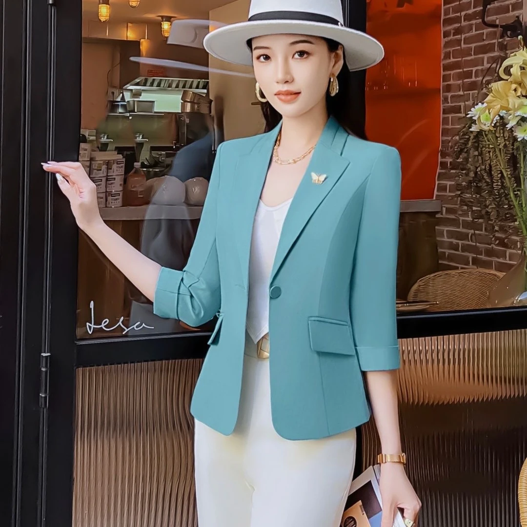 新款2025小西服外套高档小西装通勤名媛复古法式甜美收腰洋气小众