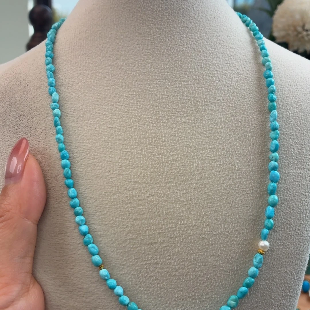 绿松石18K金镶嵌颈饰