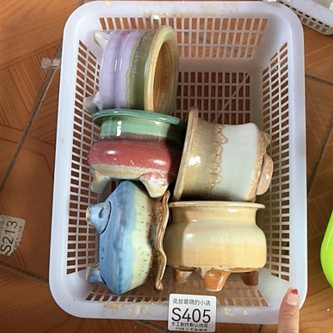 紫砂花盆405微瑕品口径7到8左右