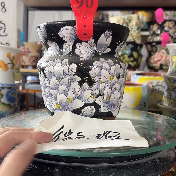 满38包邮 景德镇手绘花盆