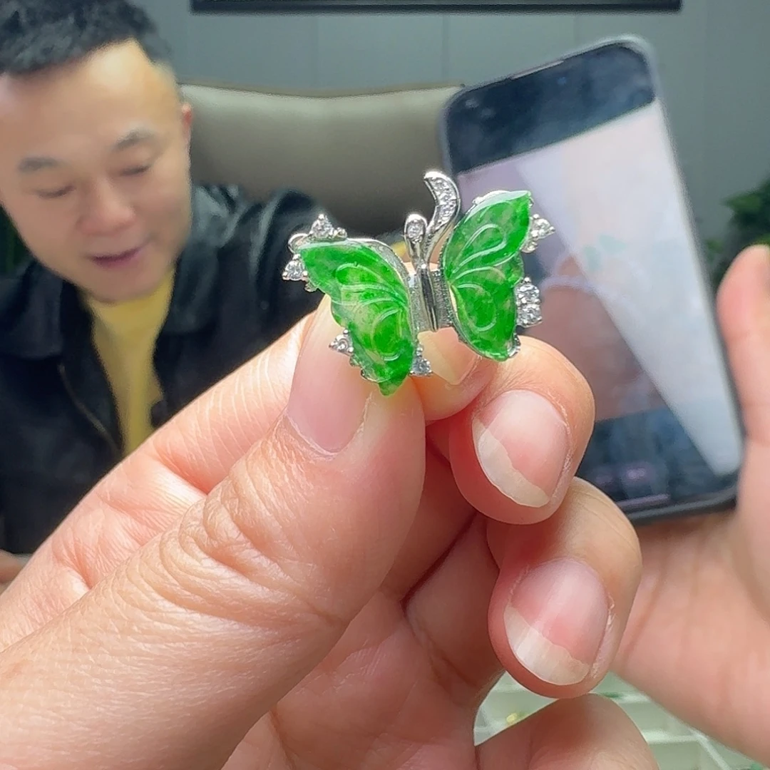 翡翠银S925镶嵌吊坠(不含链)多样性发货其一