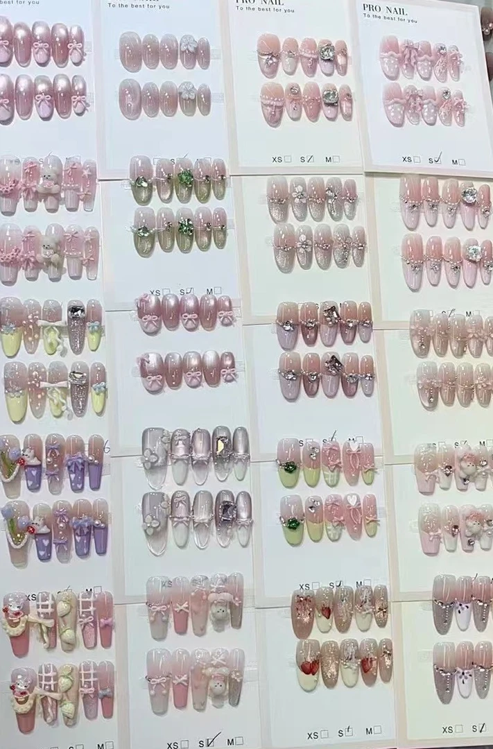 【直播间过款】纯手工穿戴甲 梦幻法式优雅浪漫 默认微瑕 no退no换