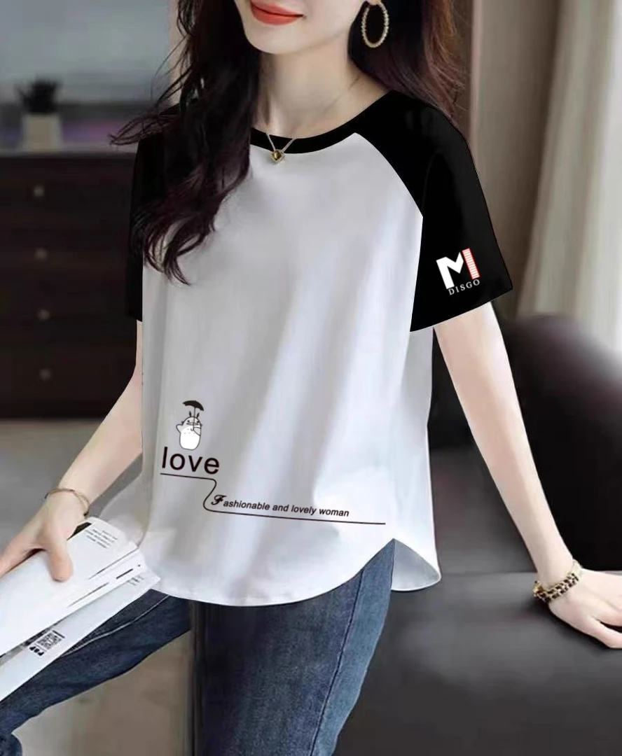 纯棉圆领短袖t恤女夏季新款韩版宽松大码胖mm洋气减龄打底衫上衣