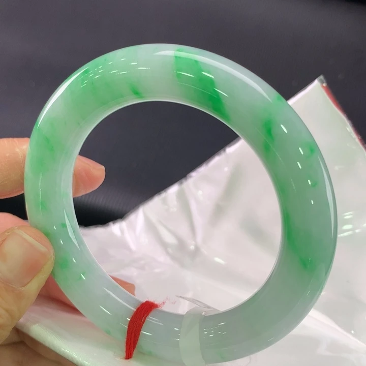 翡翠未镶嵌手镯圆条56.5