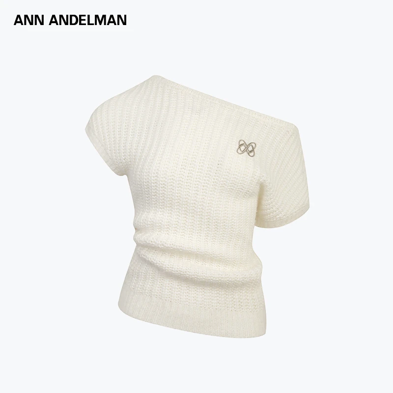 ANN ANDELMAN 秋季新款流光风毛感珠地毛织衫短款透气女款套头