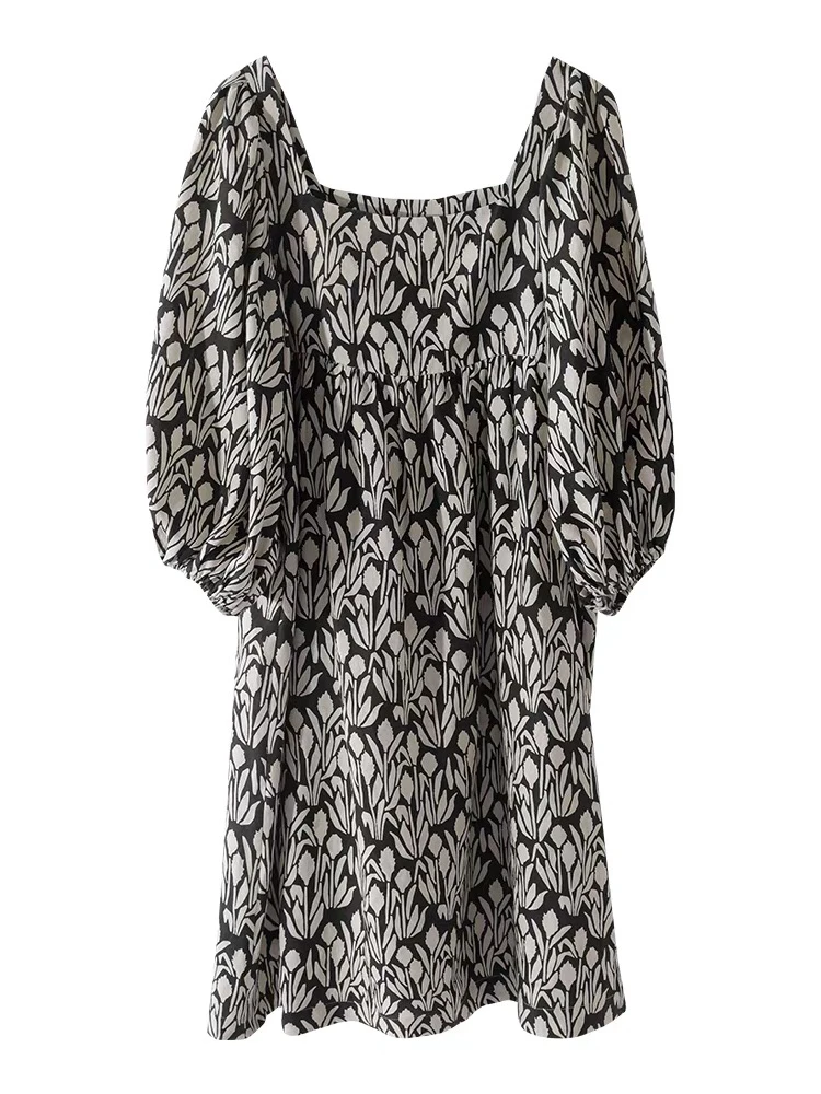 福利款NO退NO换 丝麻复古印花凉爽透气减龄宽松显瘦度假裙