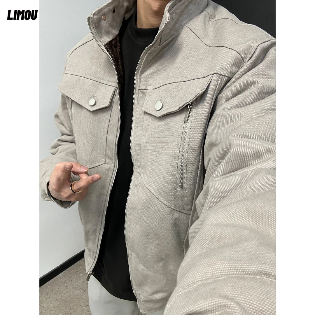 【蛇年限定】军布座山蟒冬季加绒加厚座山雕重工结构宽松夹克外套男