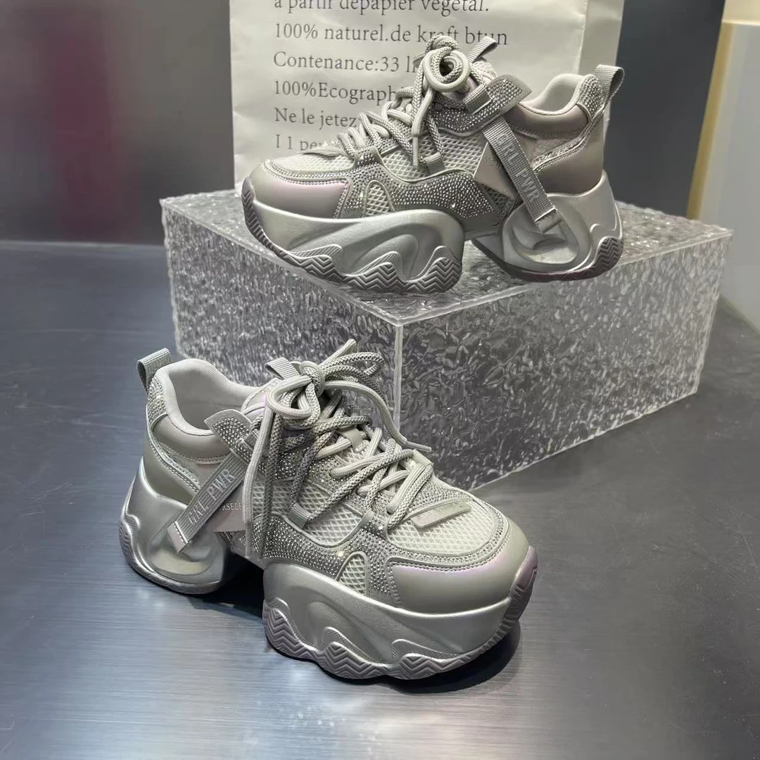 爆款老爹鞋女2025年夏季新款厚底小个子增高百搭轻便运动休闲鞋