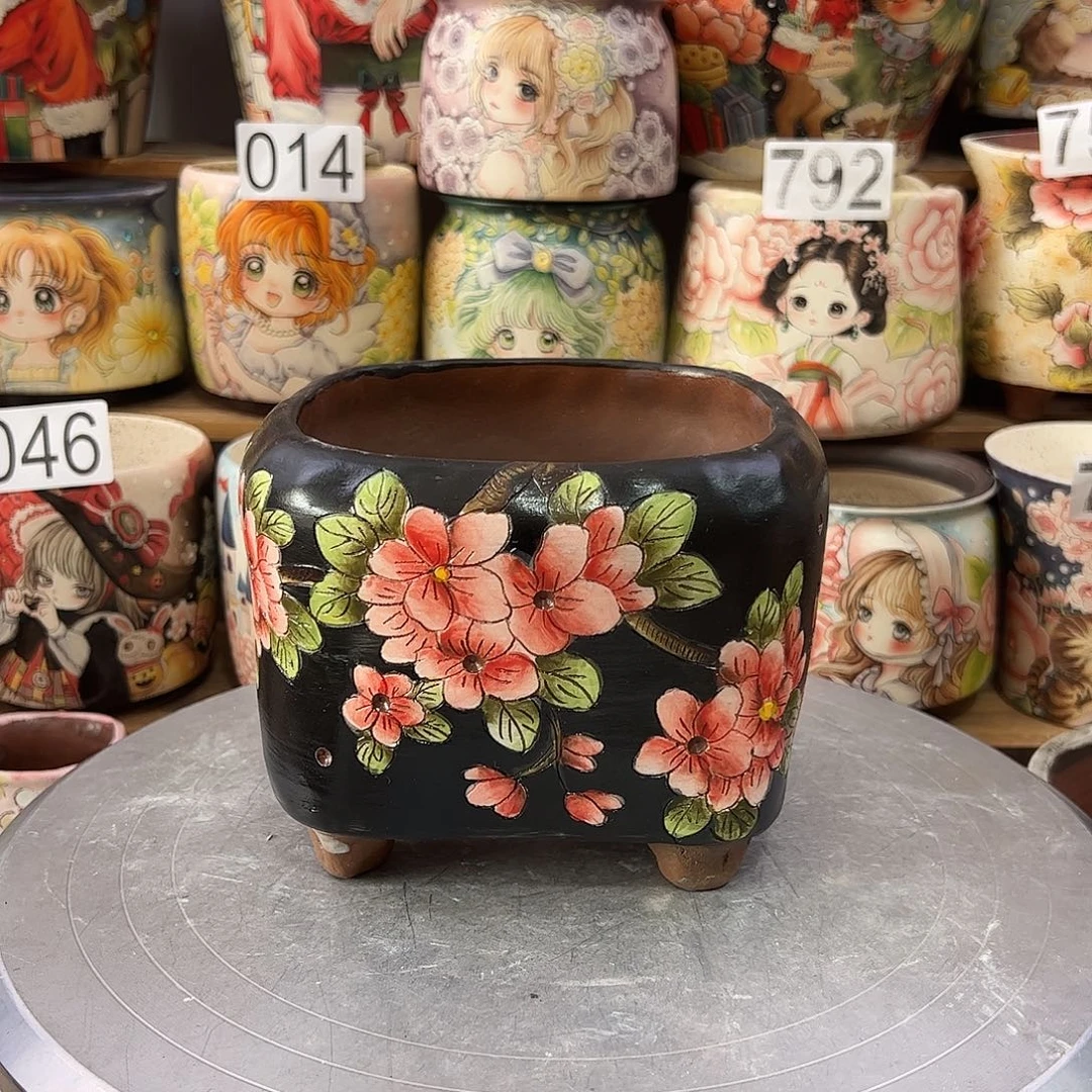 景德镇炫彩手绘口12.5*12.5高12