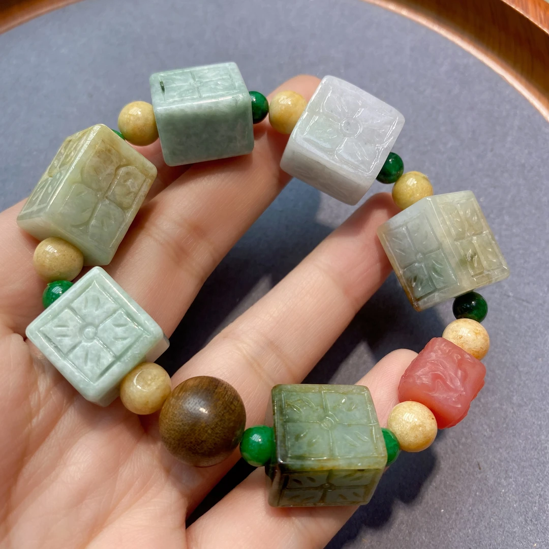 翡翠方糖手链手工