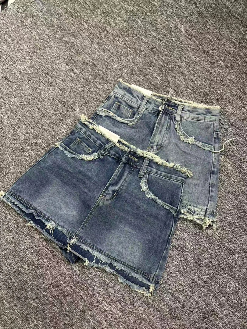 夏季高腰牛仔半裙时尚短裙半身裙裙子高腰牛仔包臀包臀